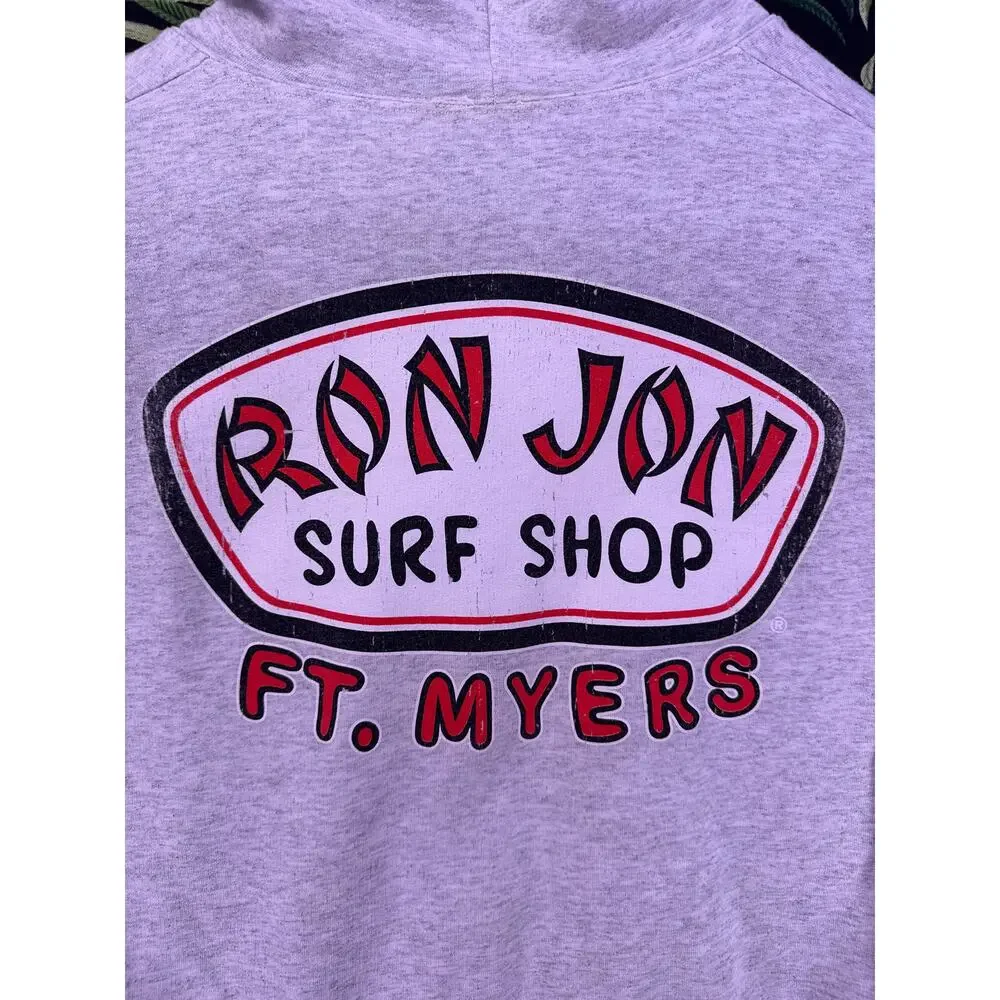 Ron Jon FT.Myers Full Zip Up Gray Hoodie Size M
